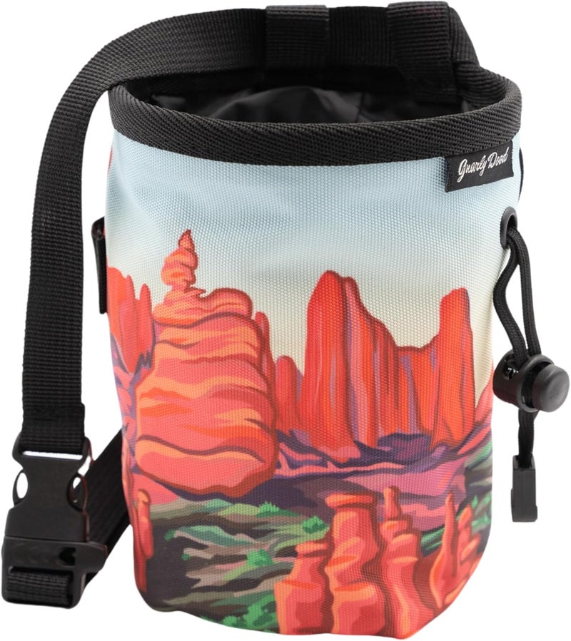 Gnarly Dood Rock Climbing Chalk Bag | for Outdoor, Gym, & Bouldering | Adjustable Waist Belt, Durable Drawstring Closure, & Zippered Pocket - Image 1